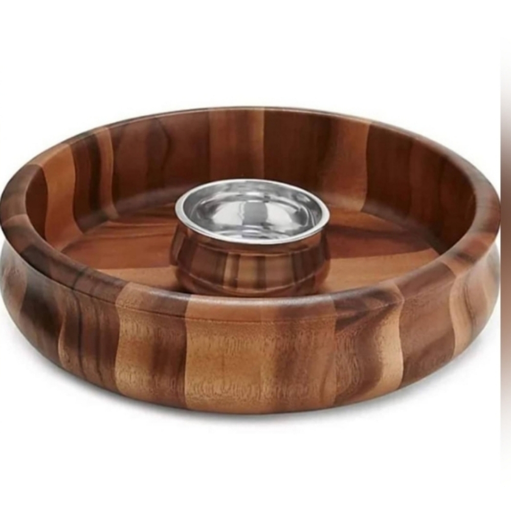 2 for $250 - Nambé NARA Chip & Dip Set - Designed by Sean O'Hara - 13"D x 3.5"H